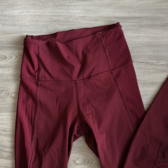 Lululemon Burgundy Leggings with Polka dot mesh - Picture 4 of 9